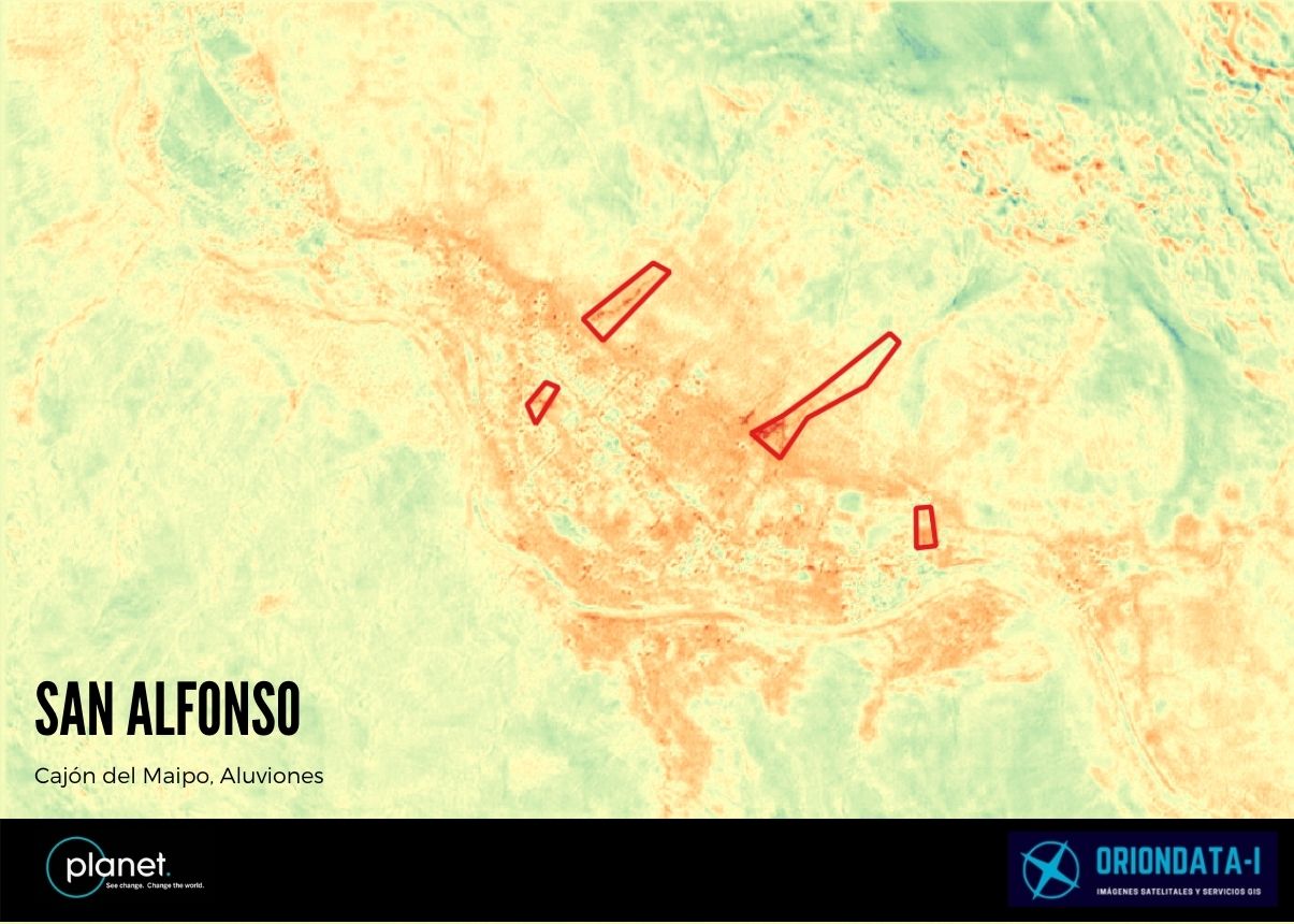 Oriondata Internacional 30 de Enero 2021 Monitoreo Satelital en Tiempo Real Sistema Frental Aluvion Deslizamiento Remoción en Masa Detección de Cambios San Alsonso